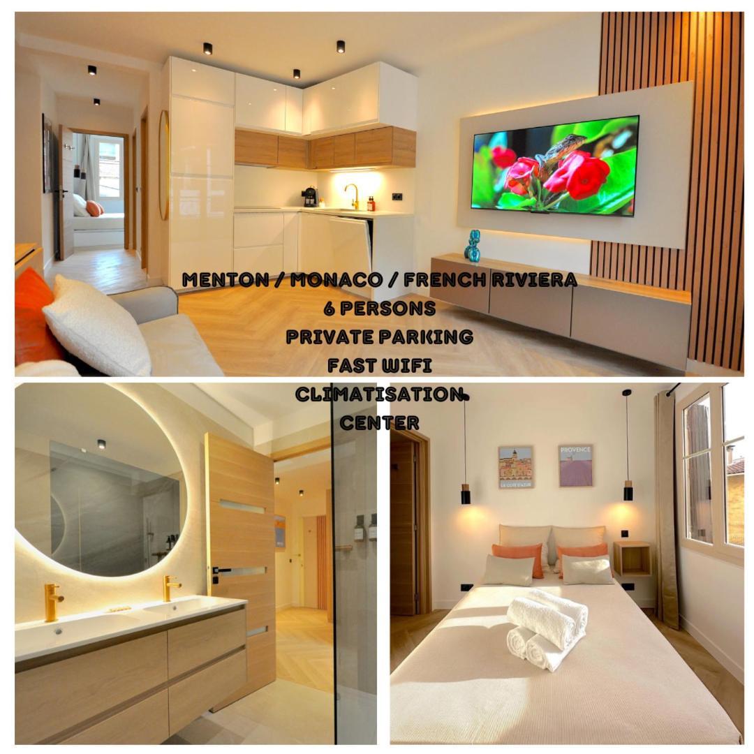 Monaco # Menton - 6 Persons - 2 Bedrooms - Full Renovated - Private Parking - Hypercenter - Clim - Beach And Sun Exteriér fotografie